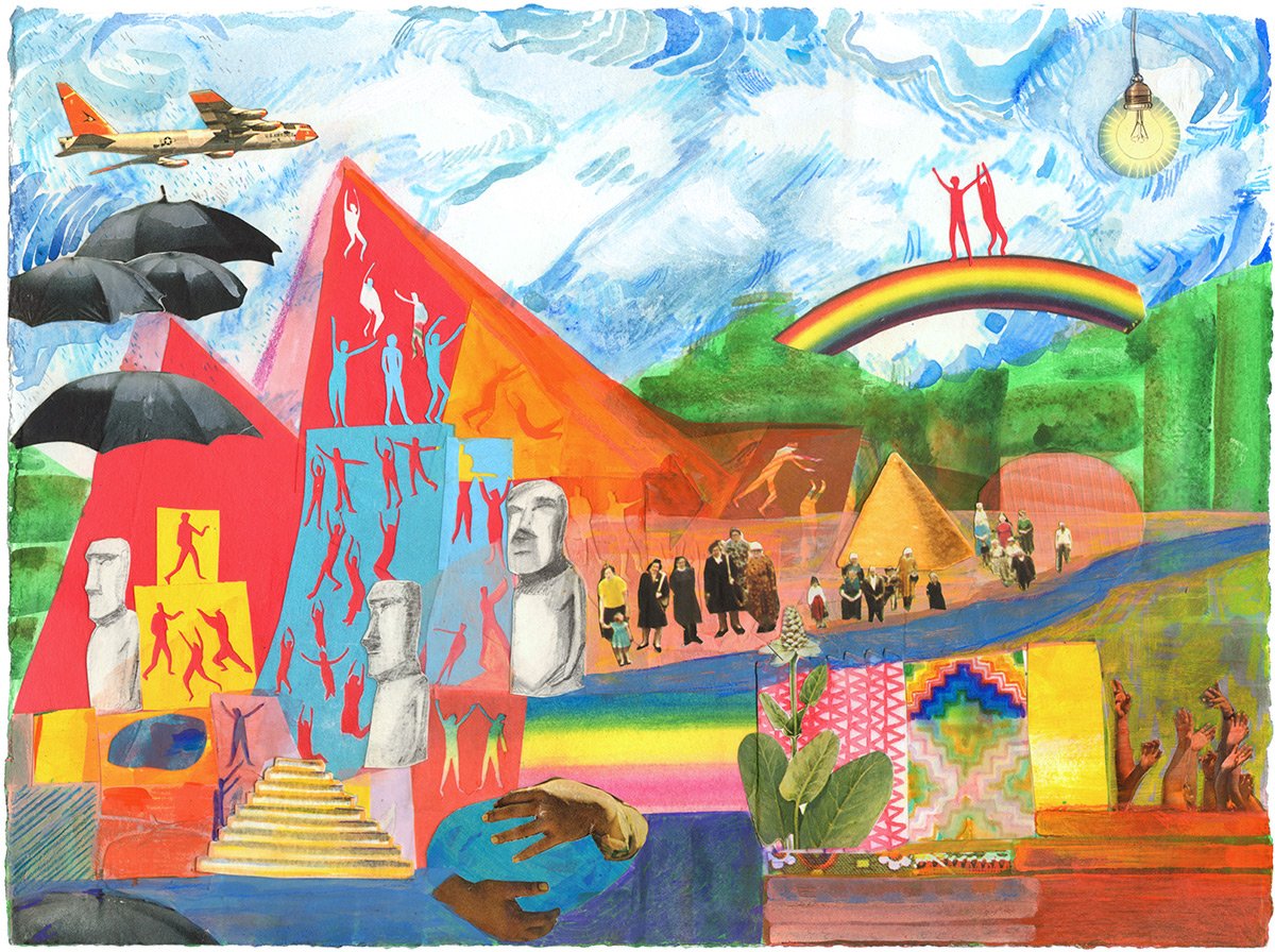 Lookout, With Parasols, artwork by Brandi Strickland Bentley